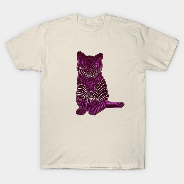 Meow Meow - Monochrome Magenta T-Shirt by Amy Diener